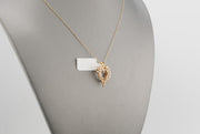 14K Gold Diamond Heart Pendant, alternate view 6