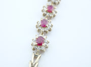 925 Silver Ruby Flower Bracelet, alternate view 5