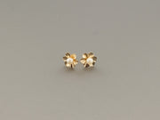 14K Gold Pearl Flower Studs Earrings, alternate view 2