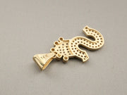 14K Gold CZ S Letter Crown Pendant, alternate view 4