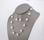14K Gold Strass Crystal Ball Necklace and Earrings Set, alternate view 6