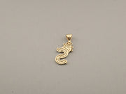 14K Gold CZ S Letter Crown Pendant, alternate view 6