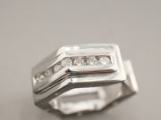 14K White Gold Diamond Hexagon Earrings, alternate view 4