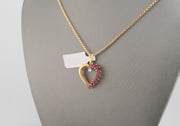 14K Gold Diamond and Rubies Heart Pendant, alternate view 3