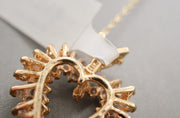 14K Gold Diamond Heart Pendant, alternate view 2