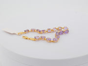 14K Gold Purple Amethyst Gemstones Bracelet, alternate view 6