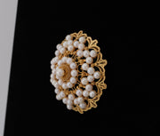 Antique 10K Gold Filigree Brooch Pendant with Seed Pearls Snowflake, alternate view 8