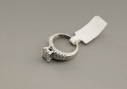 14K White Gold Rectangular Diamond Ring, alternate view 4