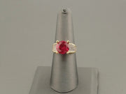 14K Yellow Gold Ruby CZ Ring, alternate view 5