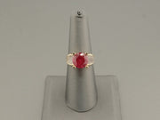 14K Yellow Gold Ruby CZ Ring