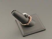 14K Gold Rose White Baguette Diamonds Hearts Ring, alternate view 3