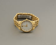 Movado Museum Gold Tone White 28mm Mother Pearl Dial Watch Swiss, alternate view 8