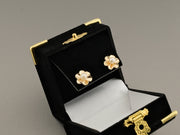 14K Gold Pearl Flower Studs Earrings, alternate view 8