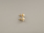 14K Gold Pearl Flower Studs Earrings, alternate view 4