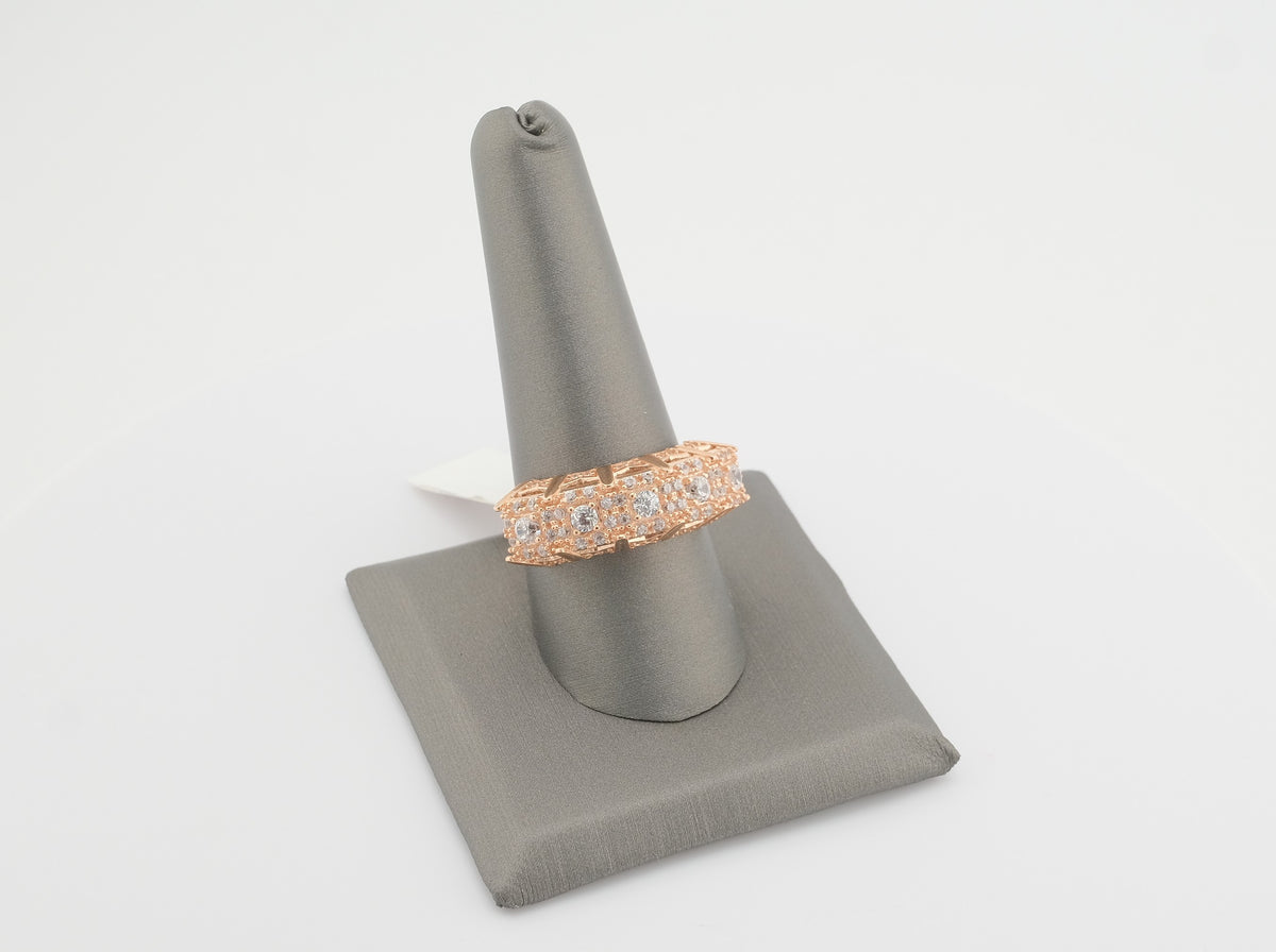 14K Rose Gold CZ Bulky Ring