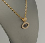 14K Gold CZ Eye Pendant, alternate view 3