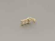 14K Gold E Letter CZ Crown Pendant, alternate view 7