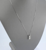 14K White Gold Diamond Pendant Necklace