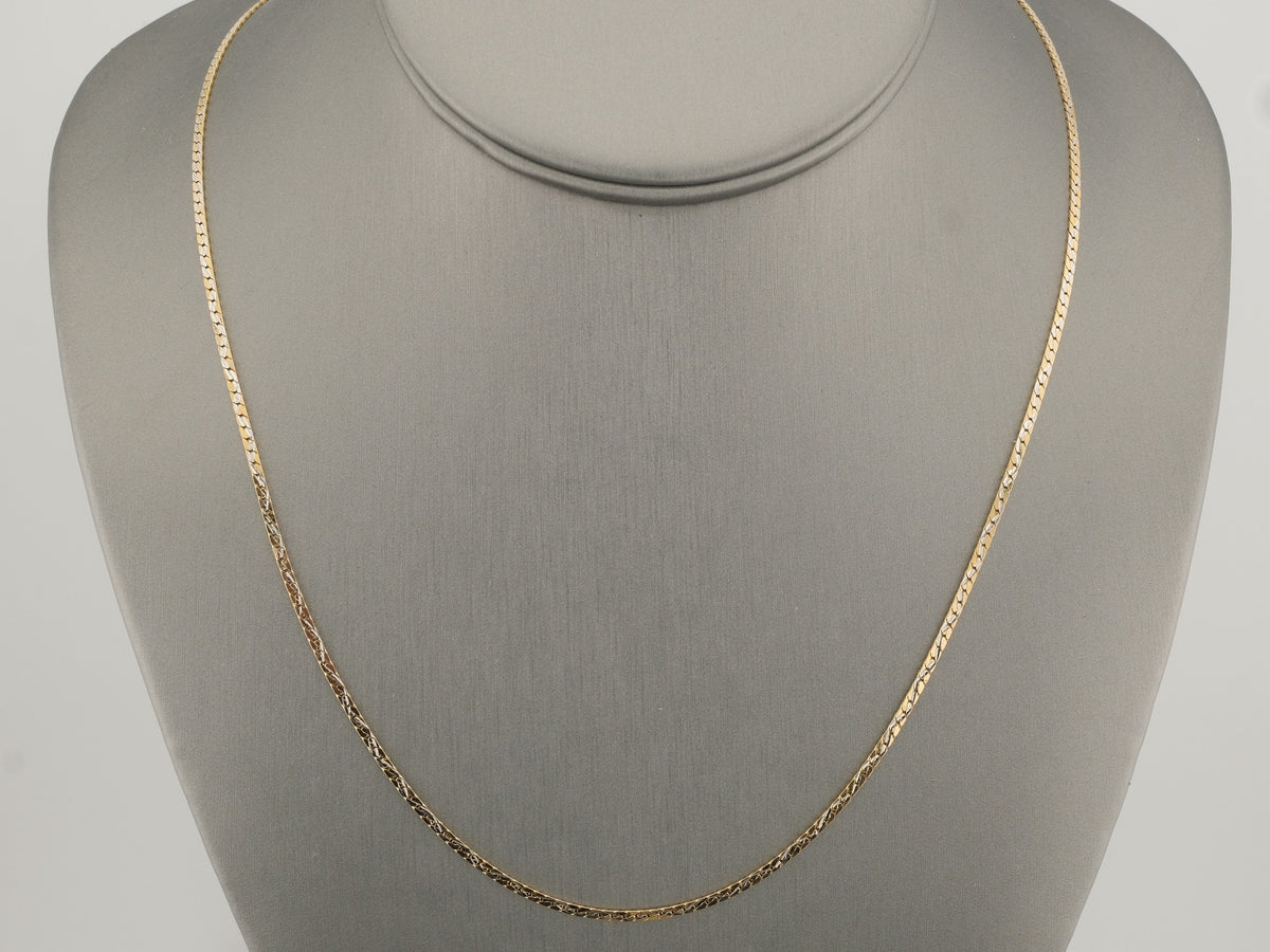 14K Gold Zigzag Two-Tone Chain