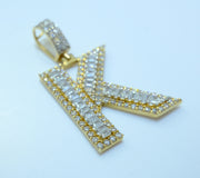 14K Gold K Letter CZ Pendant, alternate view 6