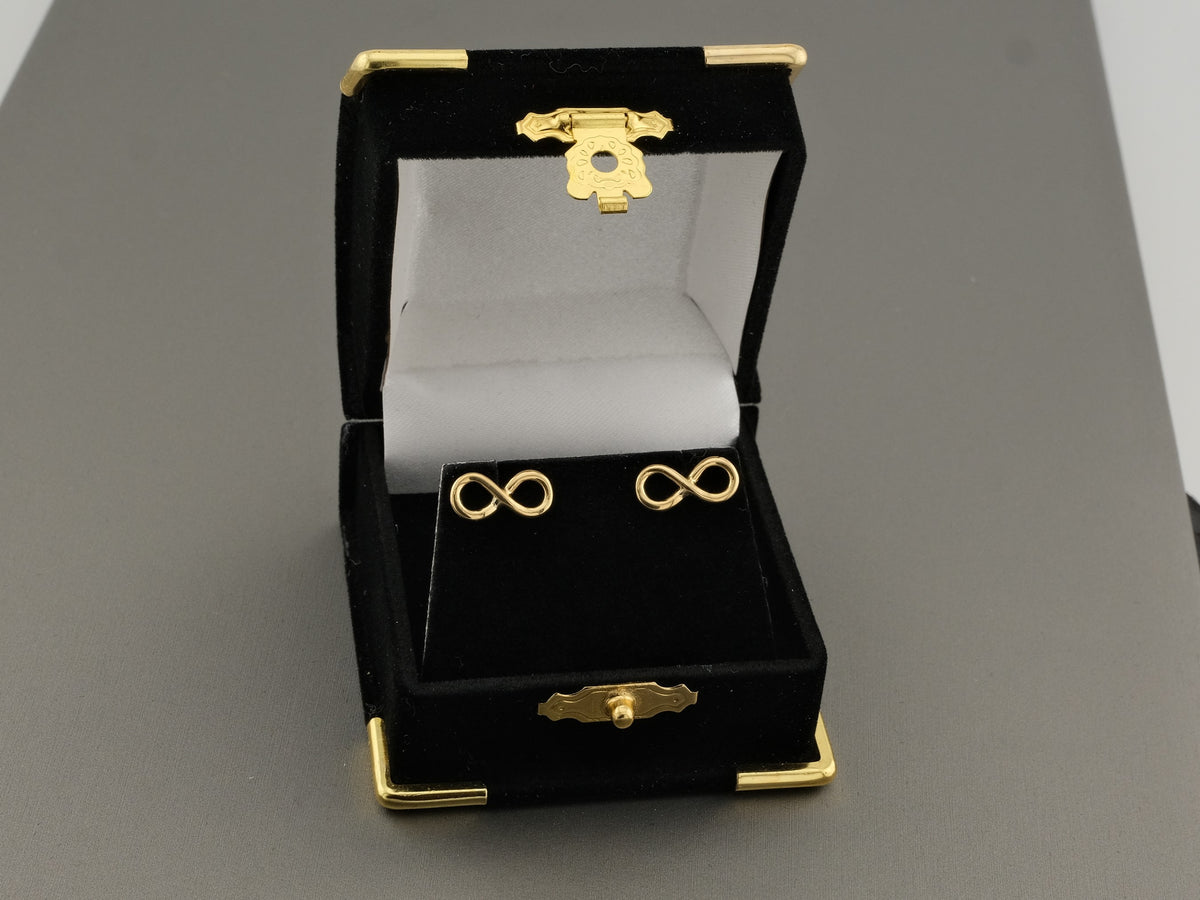 18K Gold Infinity Stud Earrings